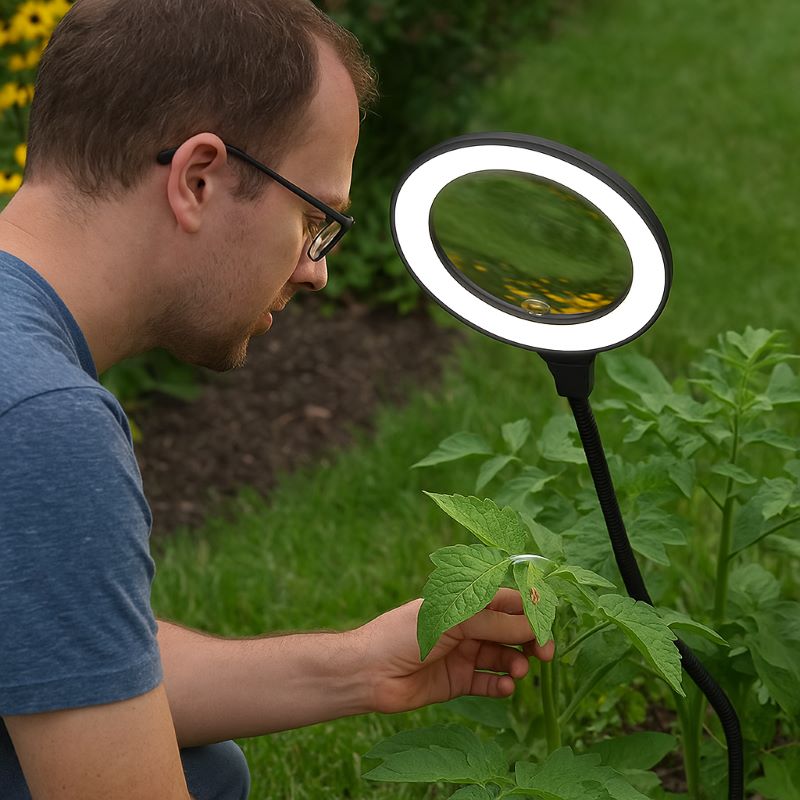 NZQXJXZ 5X Large Magnifying Glass with Light and Stand